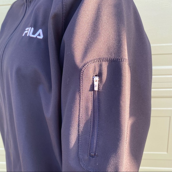 Mens Fila Black Light Weight Athletic Full Zip Jacket Size L - Picture 4 of 4